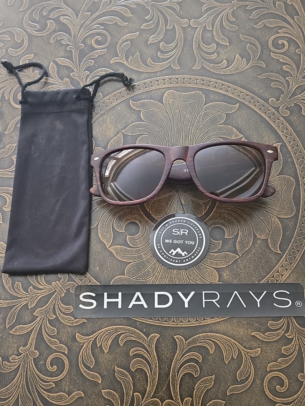 Shady Rays Polarized Sunglasses - Brown Frame, Black Lenses